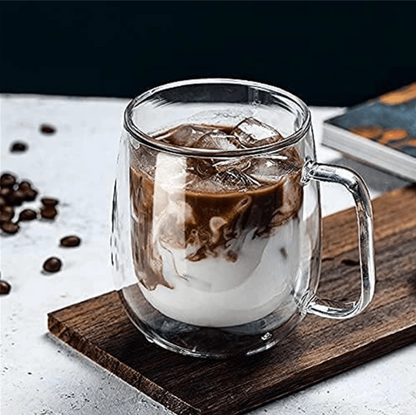 Double Wall Glass Coffee Mug 350ml