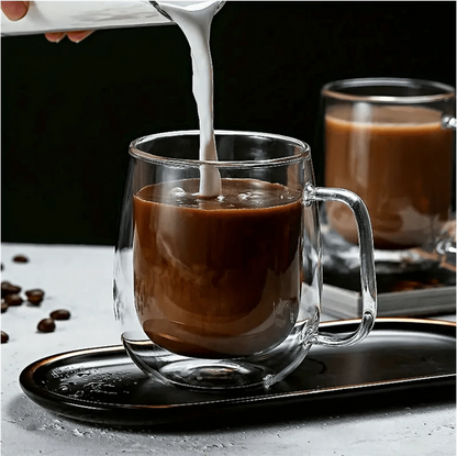 Double Wall Glass Coffee Mug 350ml