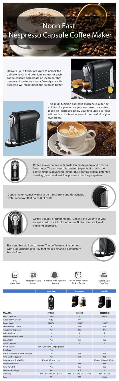 Noon Espresso Capsule Coffee Machine